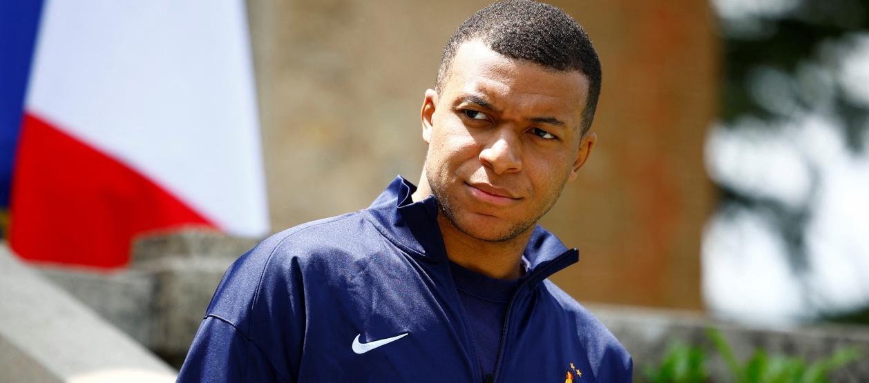 Kylian Mbappé, este lunes en la concentración de la selección francesa.