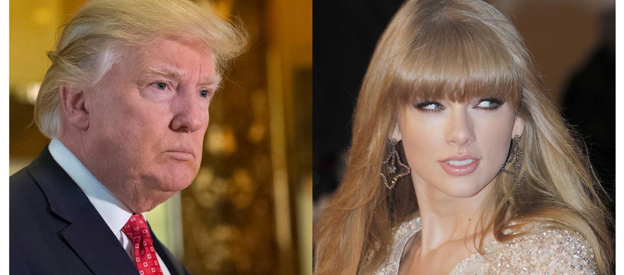 El expresidente de Estados Unidos Donald Trump y la cantante Taylor Swift.