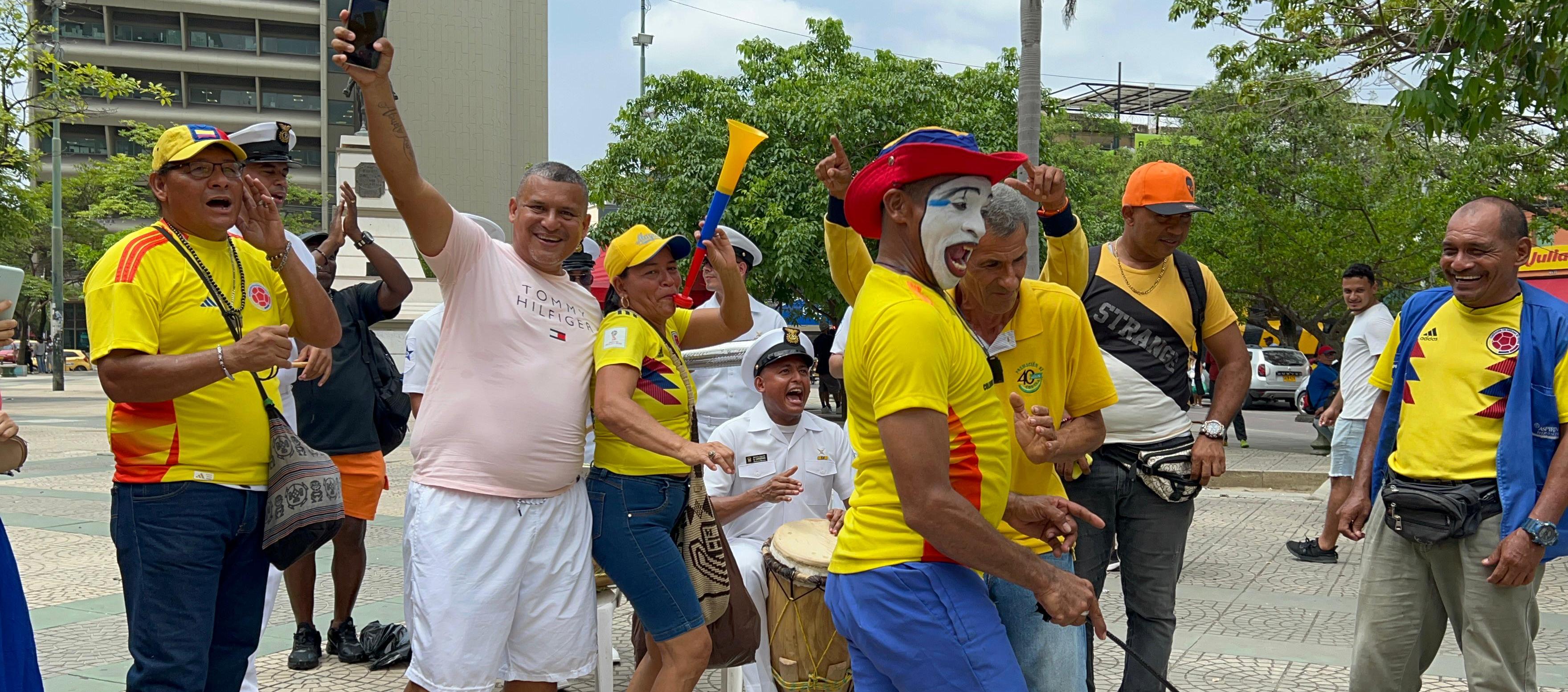 Ambiente 'tricolor' en el Centro de Barranquilla.