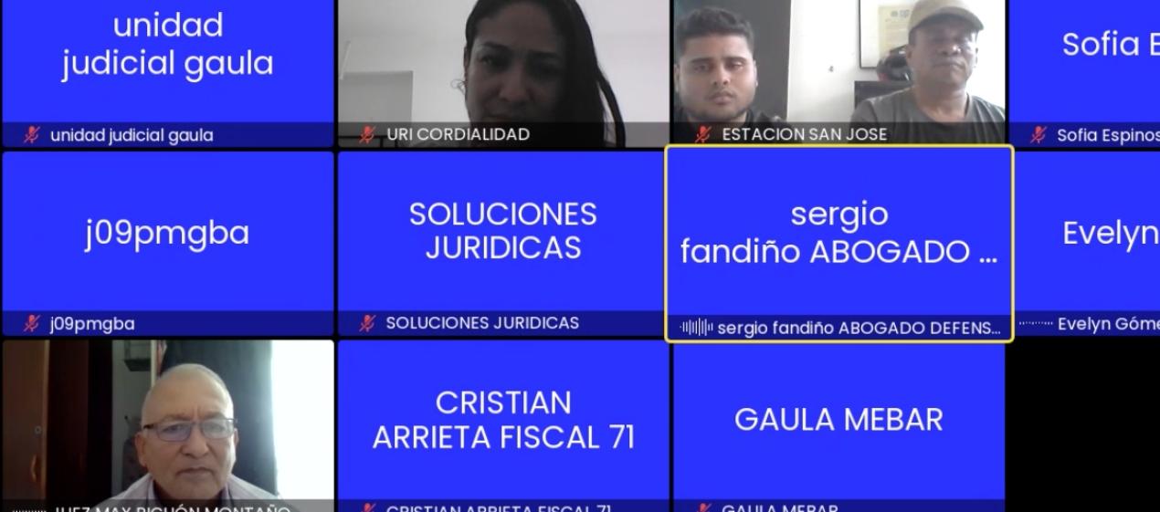 Aspecto de la audiencia de legalización de captura. 