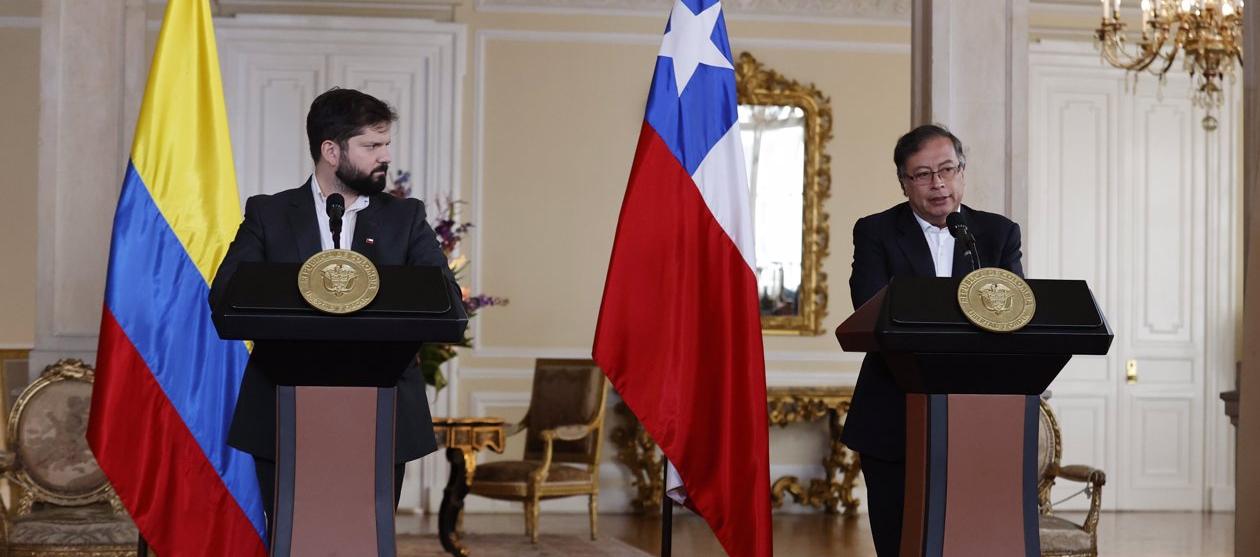 El Presidente de Chile, Gabriela Boric, y el Presidente Gustavo Petro.