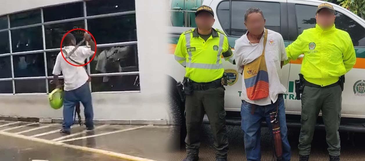 Momento del ataque y el capturado.