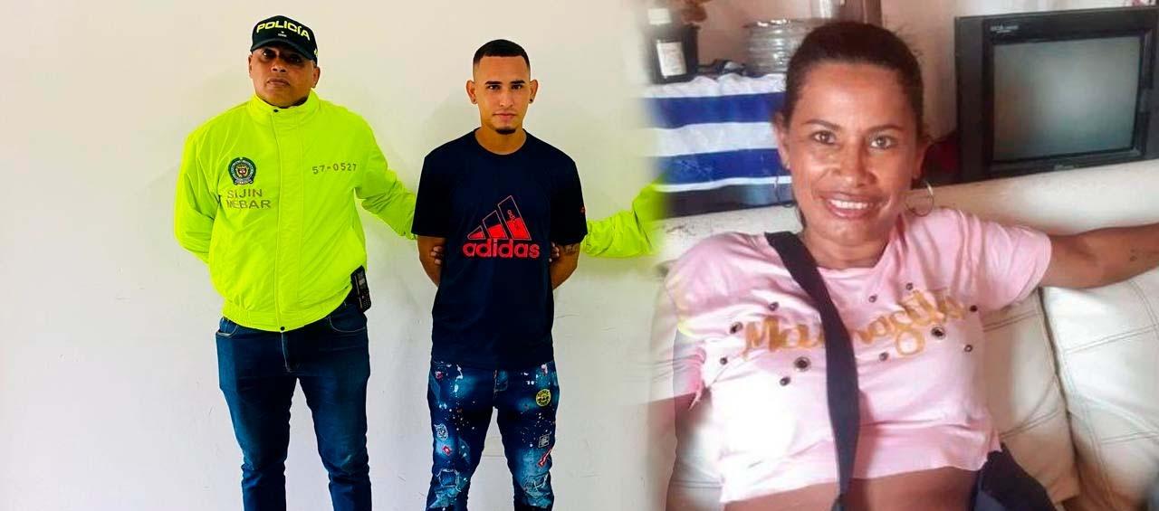 Sebastián Andrés Pérez Pérez, alias '5', e Irmes Narváez Rada, una de las víctimas.