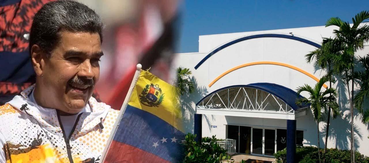 Fachada Venevisión y Nicolás Maduro. 