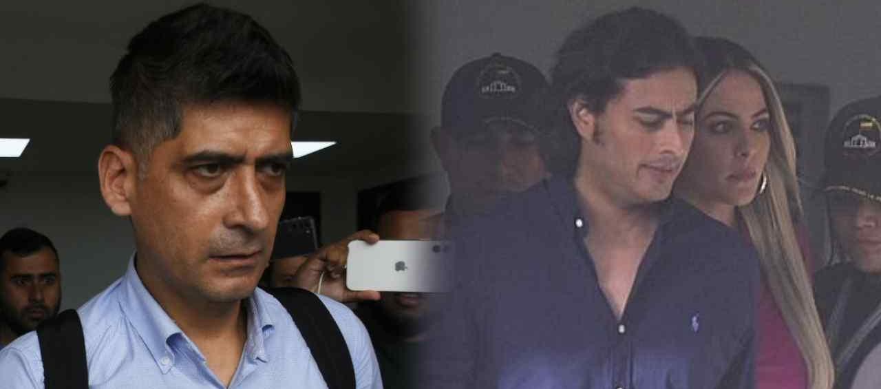 El fiscal Mario Burgos y Nicolás Petro, junto a su pareja Laura Ojeda.