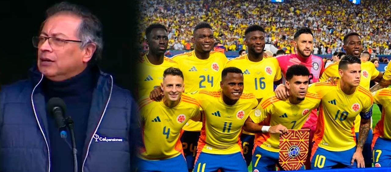 Gustavo Petro y jugadores de la selección.