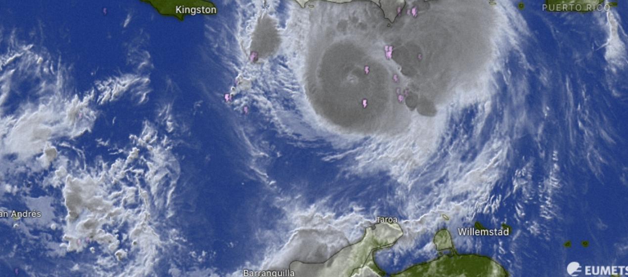 Lugar donde se encuentra el huracán Beryl. 