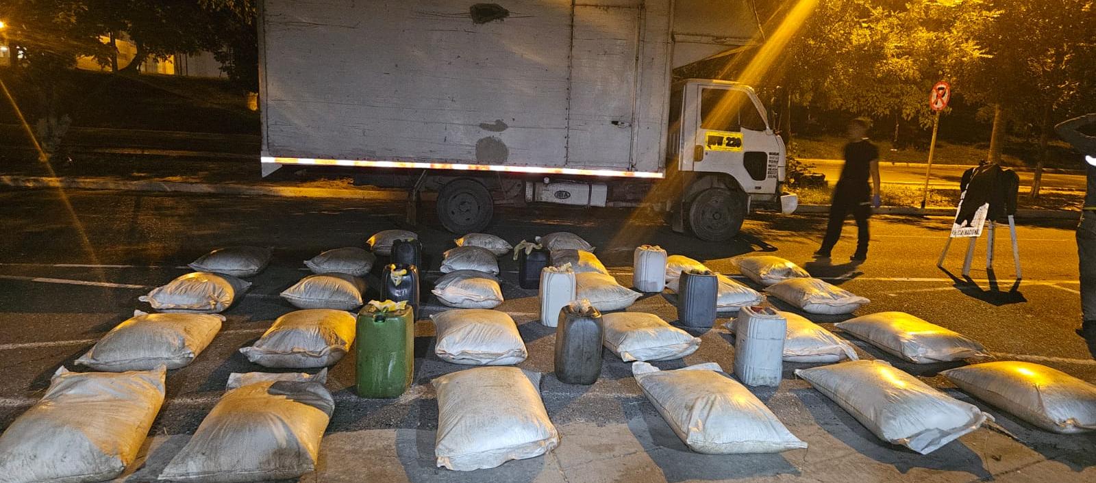 El químico incautado por la Policía en Malambo. 