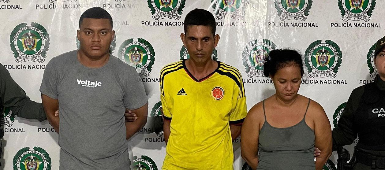 Los tres presuntos integrantes de 'Los Costeños' capturados. 