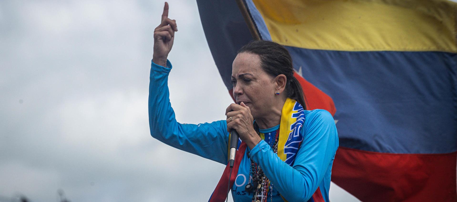 María Corina en campaña.