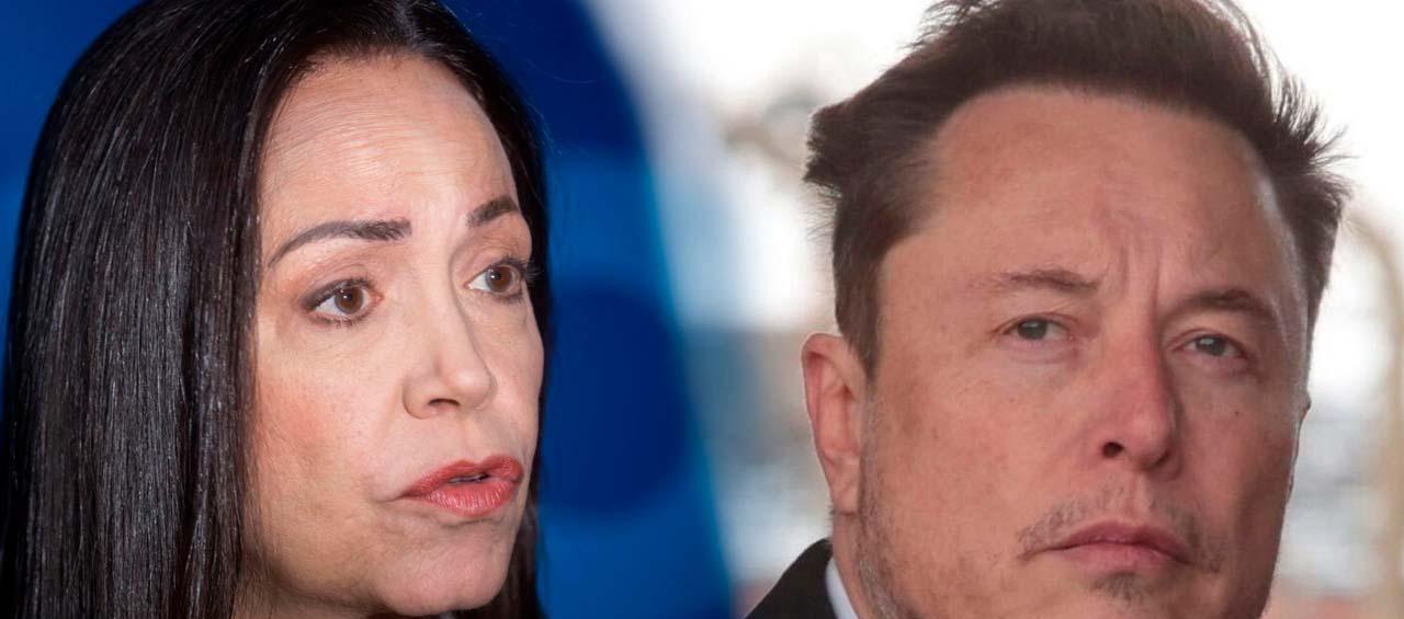 María Corina Machado y Elon Musk.