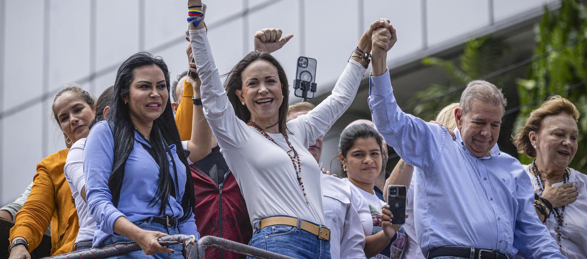 María Corina Machado con Edmundo González. 