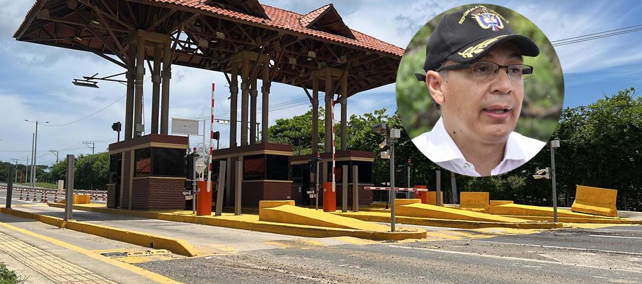 Peaje Papiros y el saliente ministro de Transporte, William Camargo