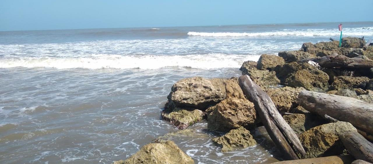 Aspecto de una de las playas de Puerto Colombia. 