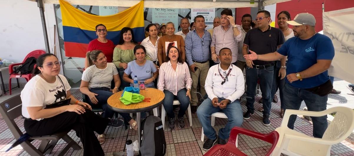 Sindicalistas Mintrabajo sede Atlántico.