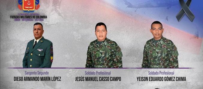 Los soldados muertos tras caer en el campo minado. 