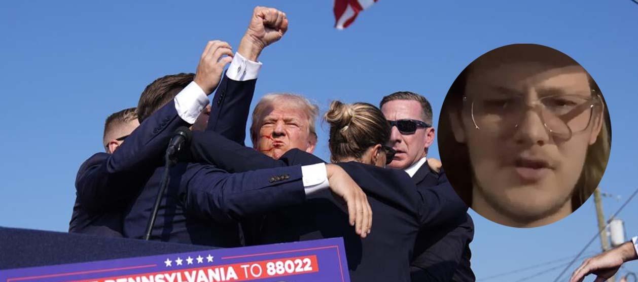 Donald Trump tras el ataque y el presunto francotirador.