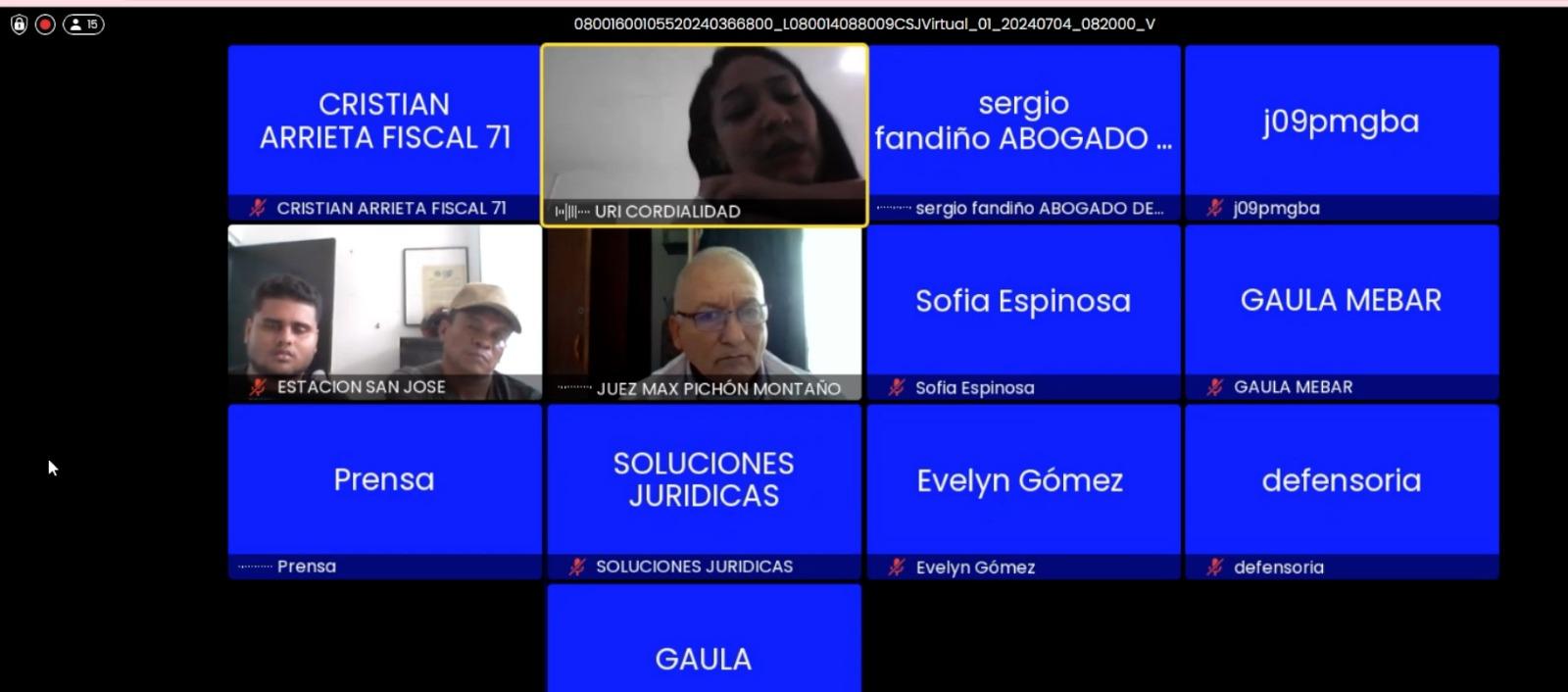 Momento en que Vivian intervenía en la audiencia. 