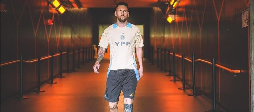 Messi en el entrenamiento.