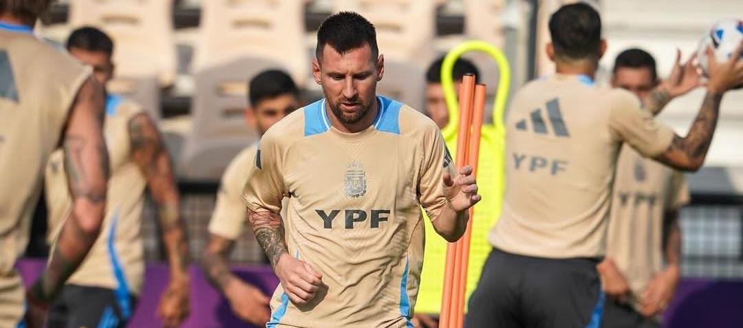 Messi en entrenamiento.