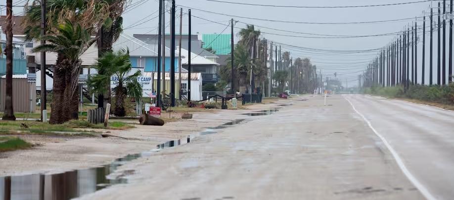 Paso del huracán en Texas.