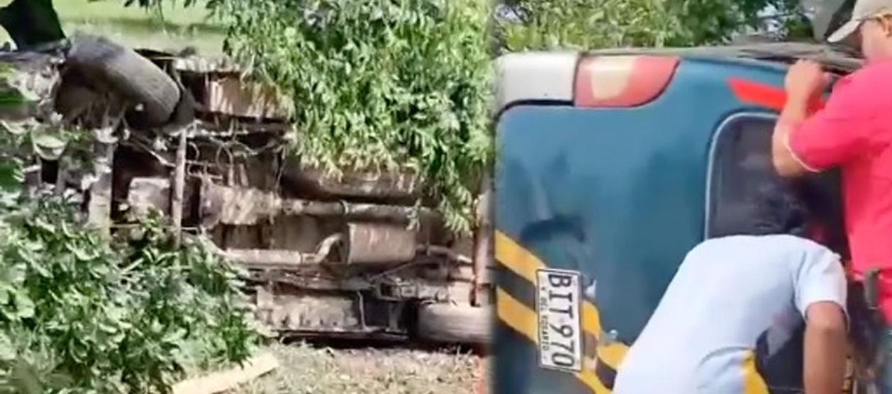 El accidente se registró en el kilómetro 3 de la Vía Morales - Puerto Bolívar. 