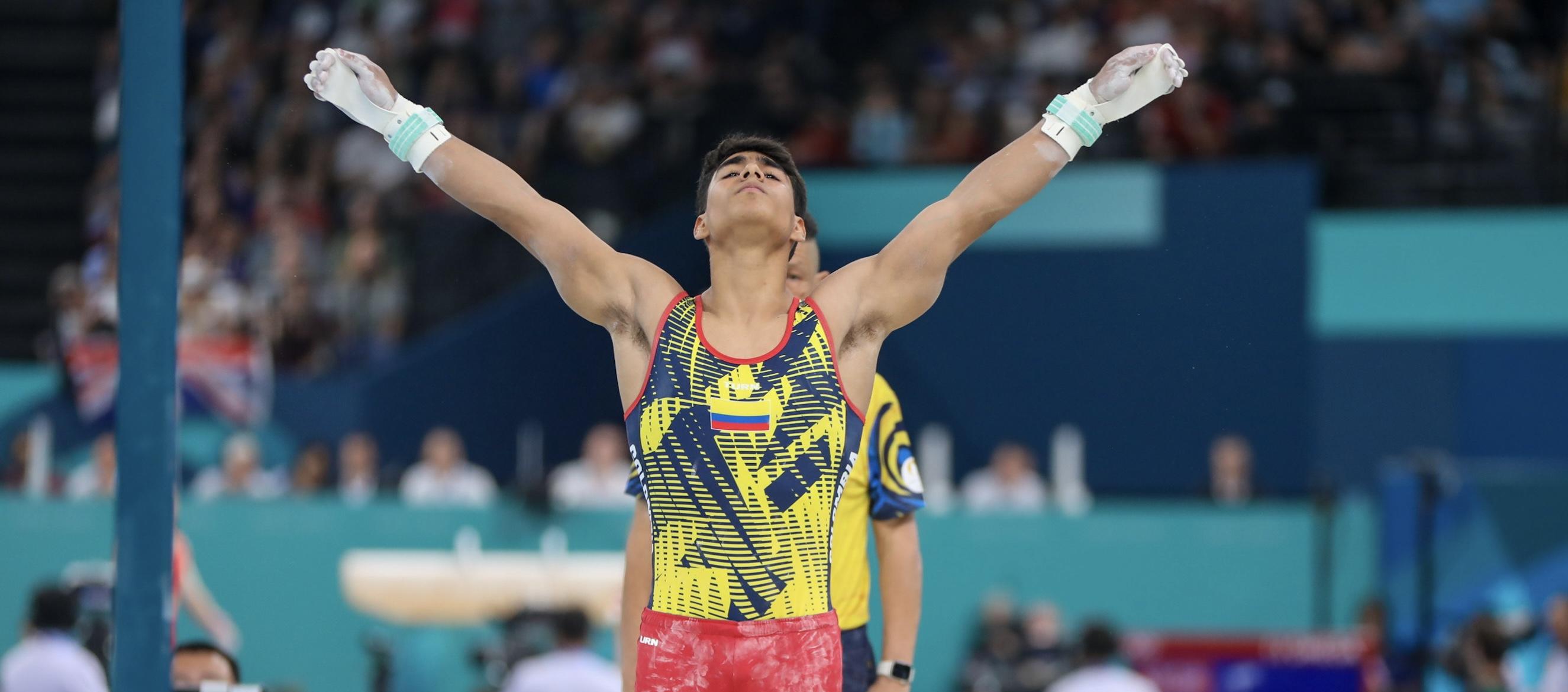 El colombiano Ángel Barajas durante su participación en el Bercy Arena.