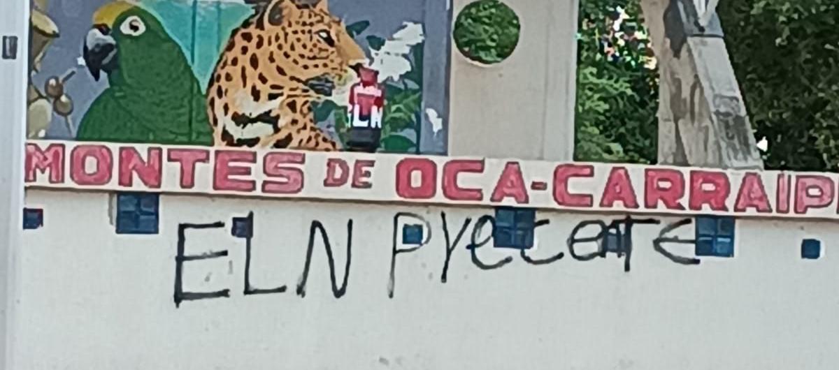 Grafiti alusivo al ELN en la Guajira. 
