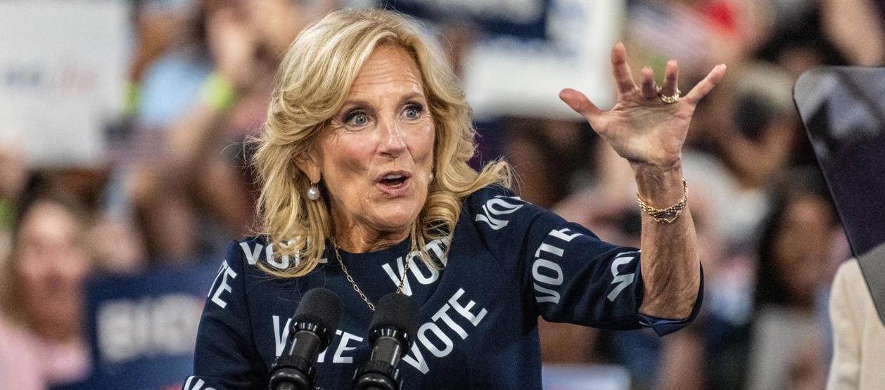 Jill Biden durante un evento de la campaña de su esposo en Carolina del Norte.