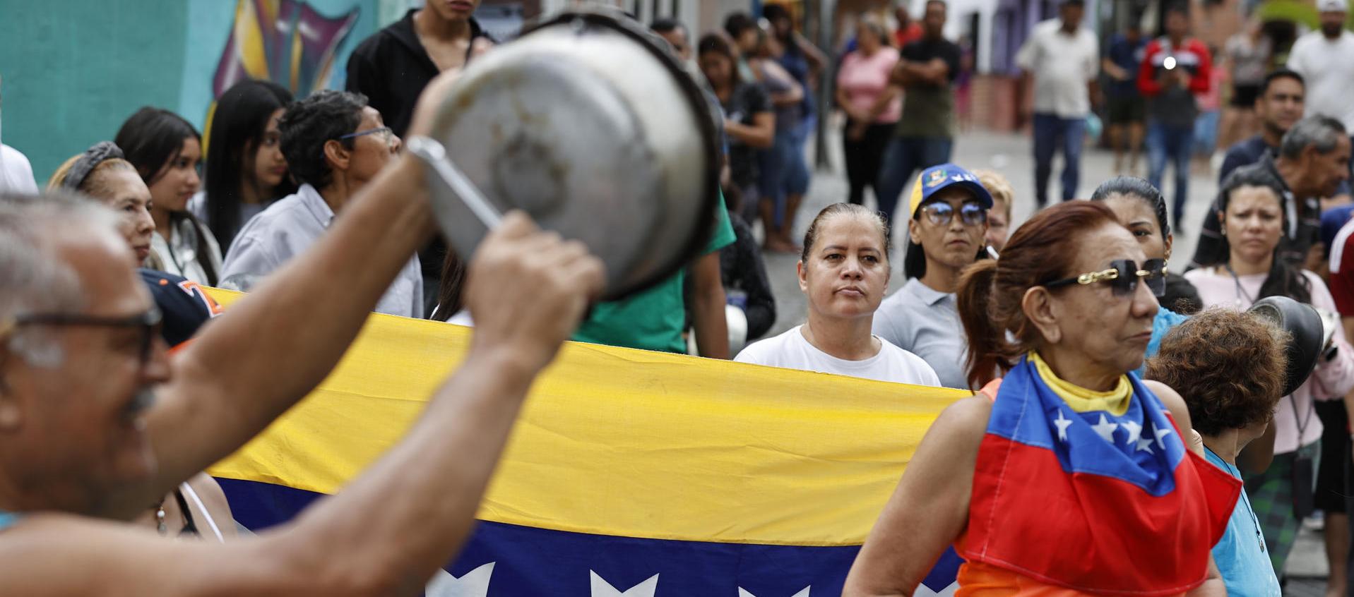 Protestantes en Caracas.