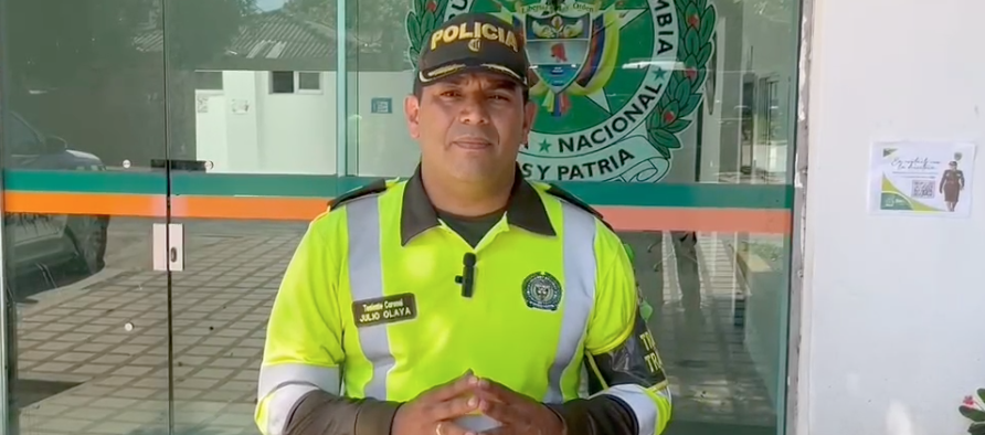Teniente Coronel Julio Olaya, jefe Seccional de Tránsito y Transporte de la Mebar.