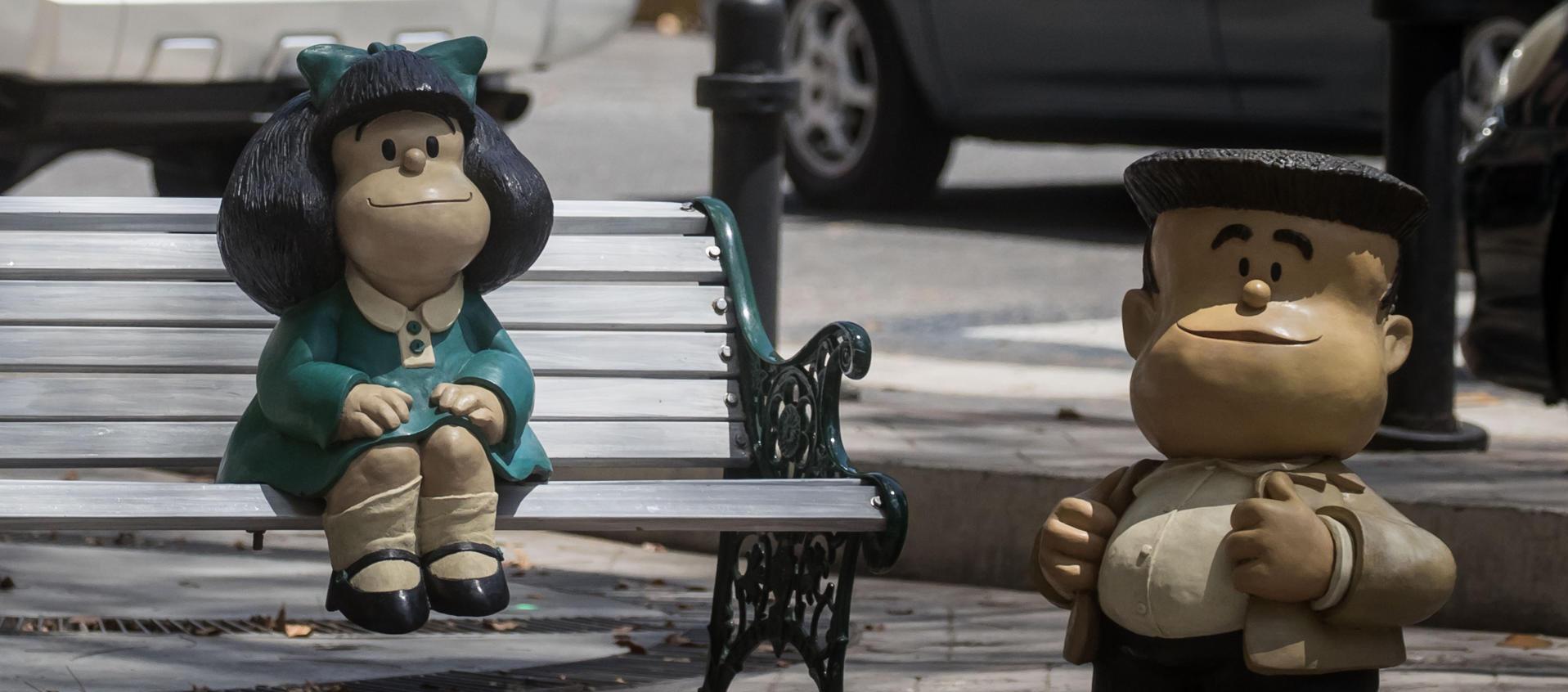 Imagen de una escultura de Mafalda.