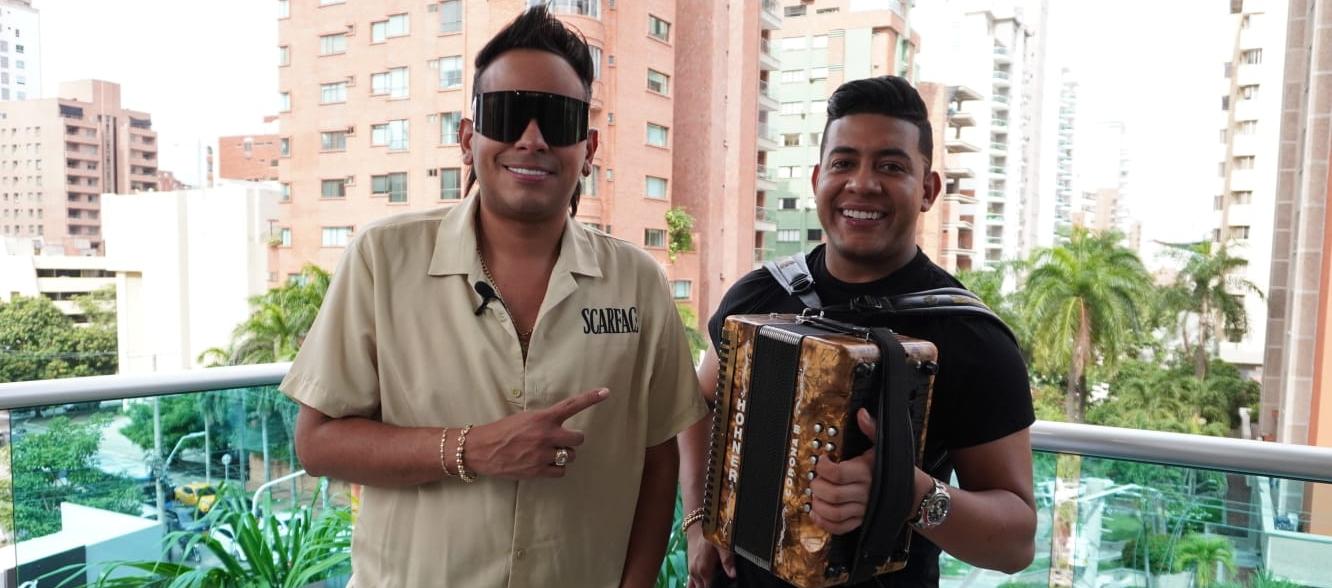 Orlando Liñan y su acordeonero Pipe Mendoza. 