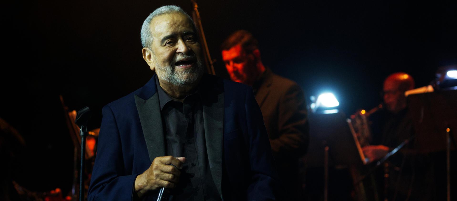 El salsero Andy Montañez, durante su concierto 'Mi primer adiós'. 