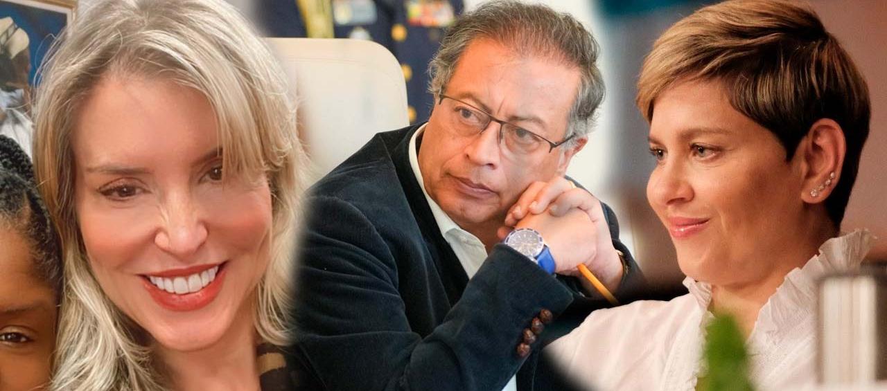 Ángela Benedetti, Gustavo Petro y Verónica Alcocer. 