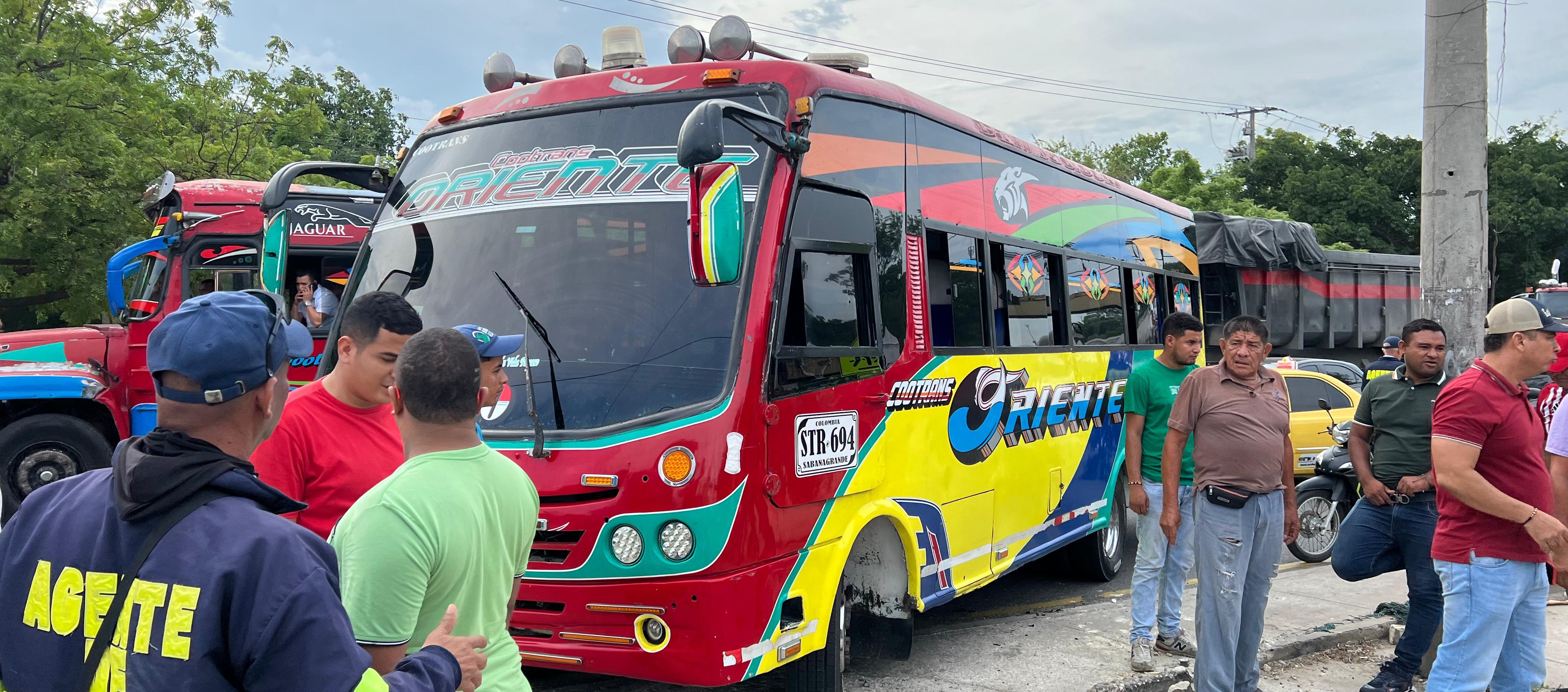 Bus involucrado en el accidente. 