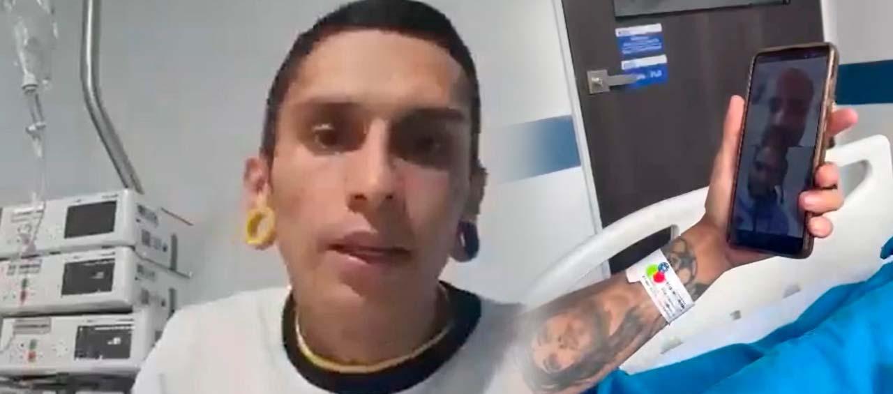 El joven Javier Acosta y la videollamada con Falcao.