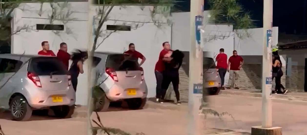 Momento en que la mujer fue agredida. 