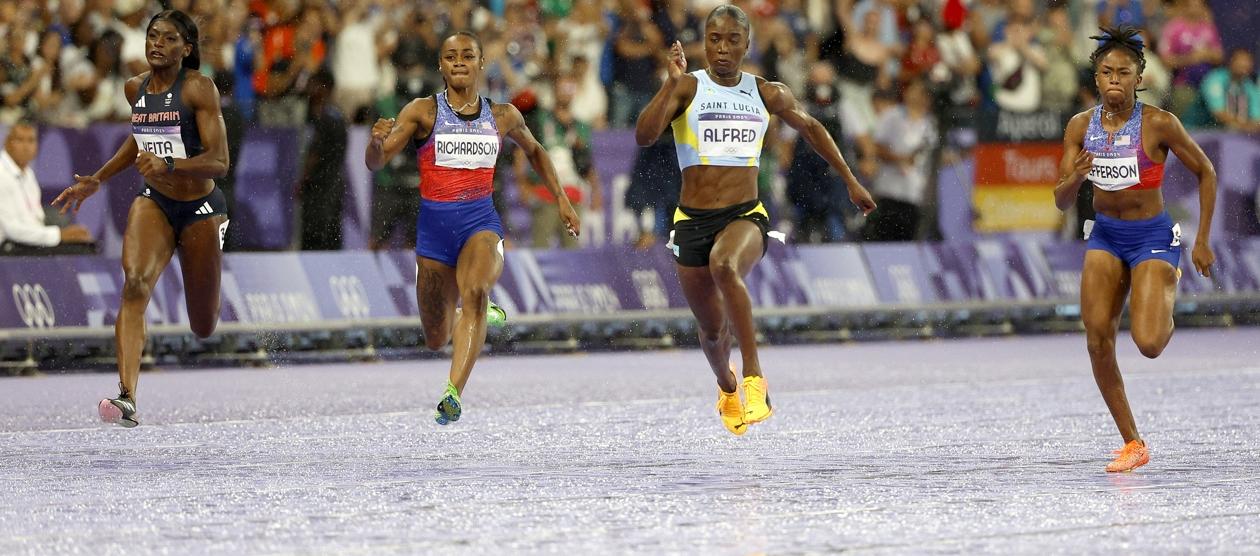 La santalucense Julien Alfred a pura velocidad.