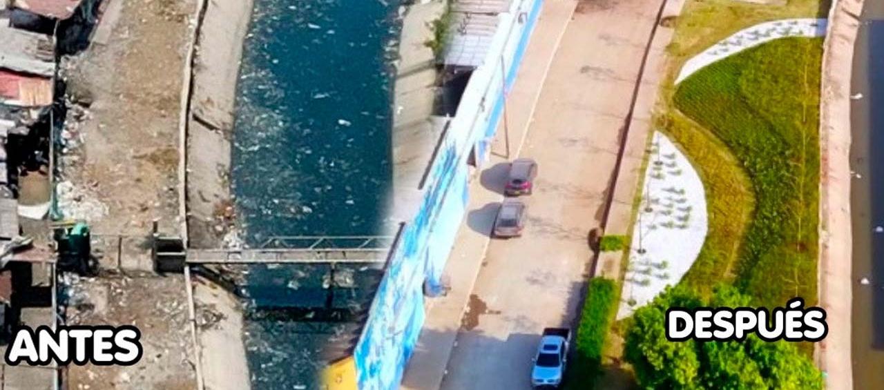 Antes y después de la calle 10 en Barranquillita.