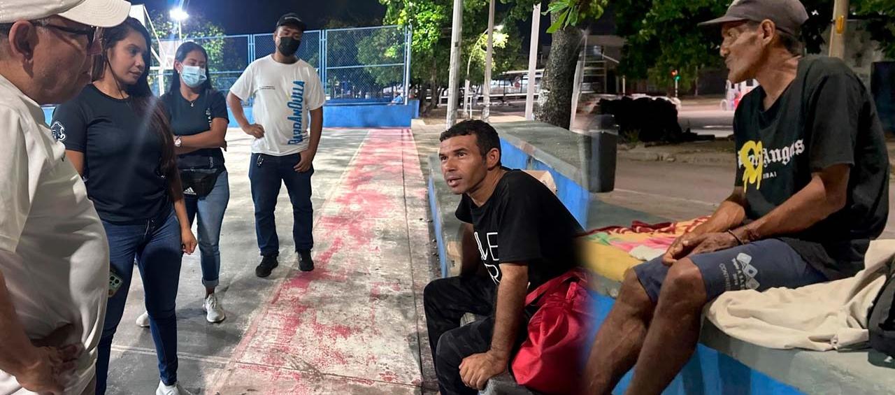 Habitantes de calle que residían en el Parque Universal de Barranquilla. 