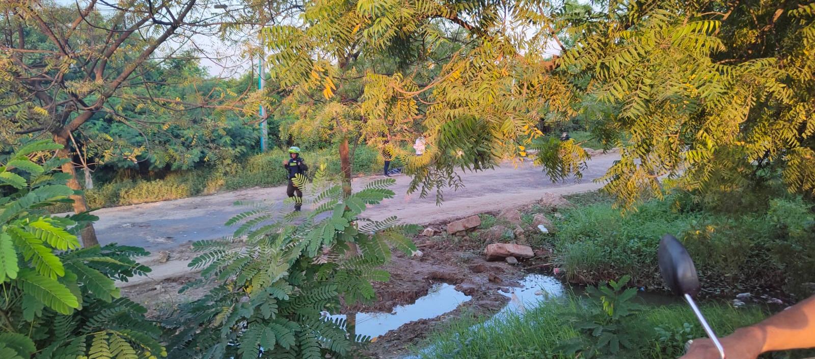 Lugar donde fue encontrado el cuerpo envuelto en bolsas plásticas. 