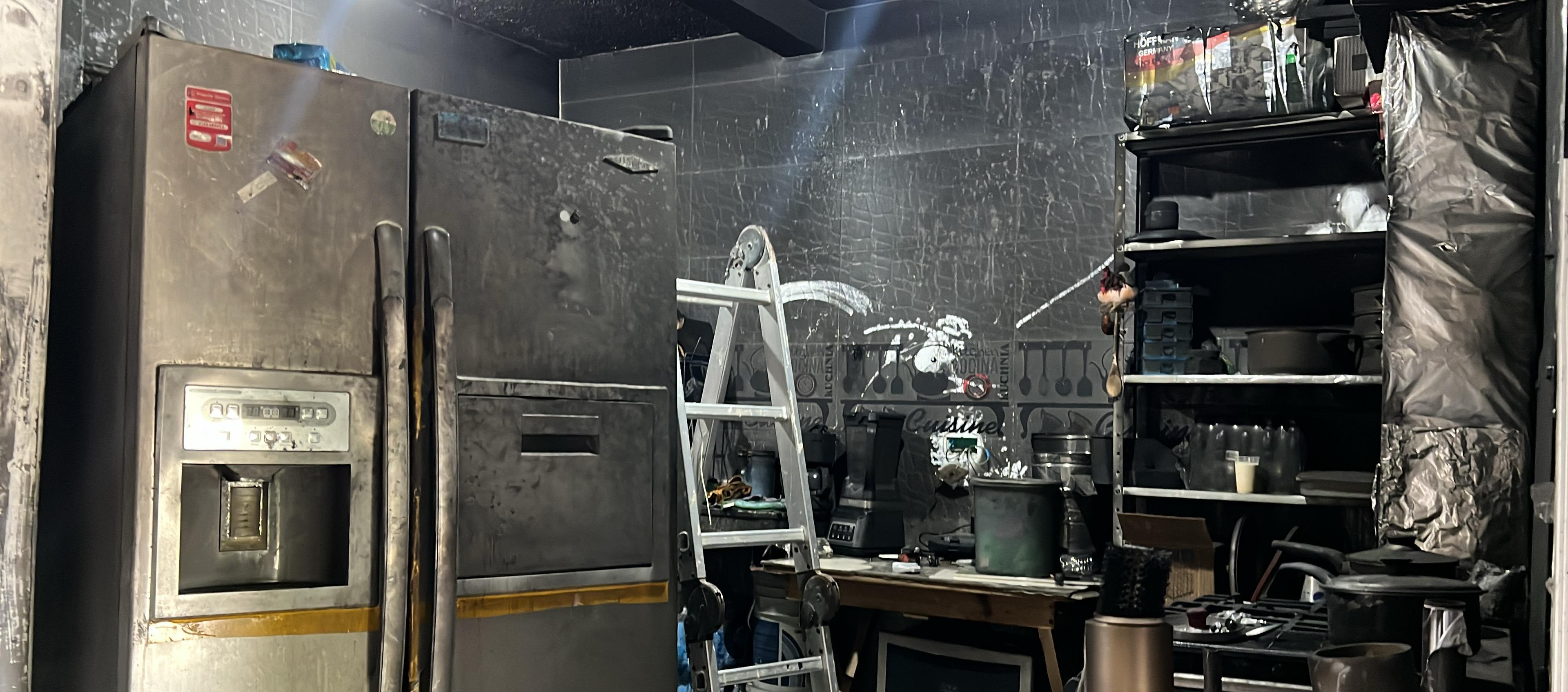 La vivienda tras el voraz incendio.