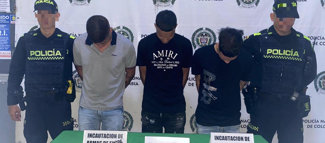 Los tres hombres imputados por el crimen. 