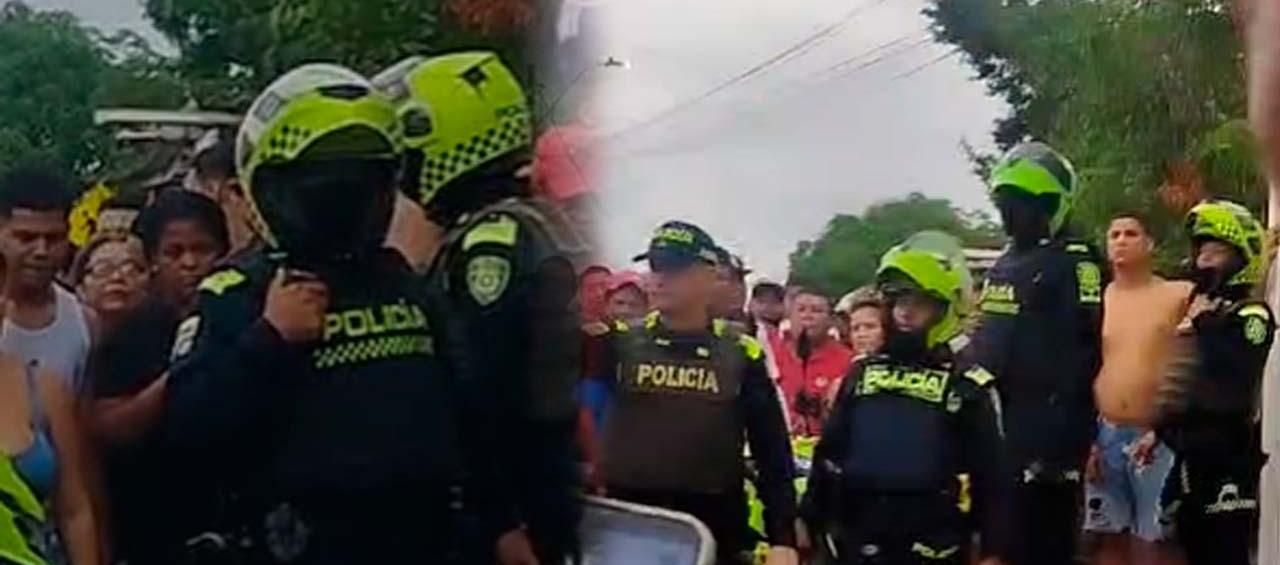 La Policía acordonó el área para la inspección de los cuerpos. 