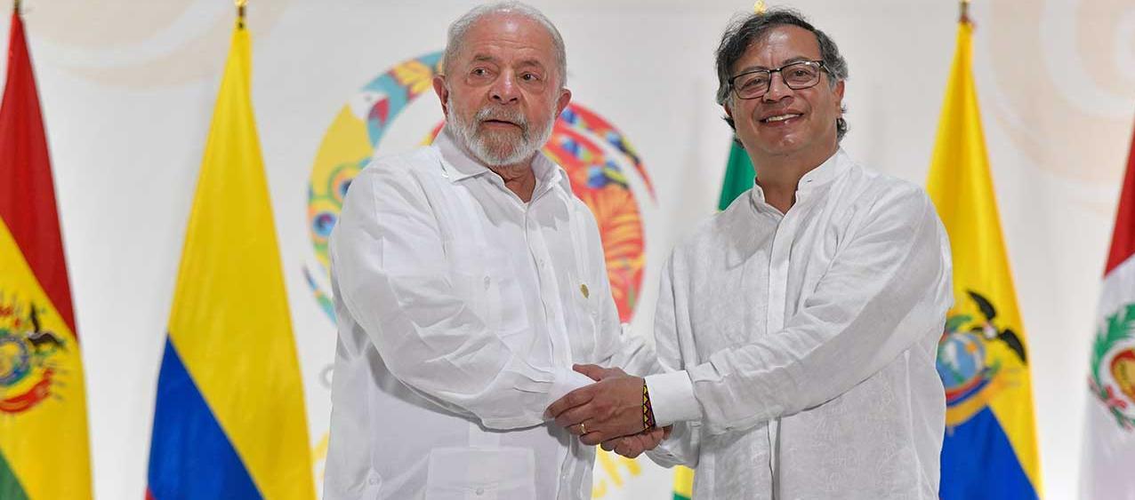 Los presidentes de Brasil y Colombia, Luiz Inácio Lula da Silva y Gustavo Petro. 