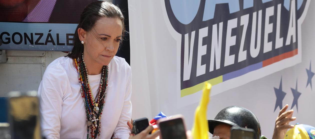 La líder antichavista María Corina Machado.