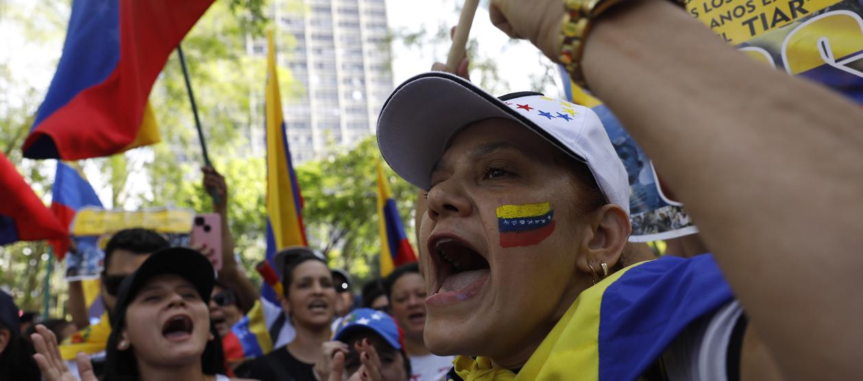 La imagen de la protesta en Medellín.