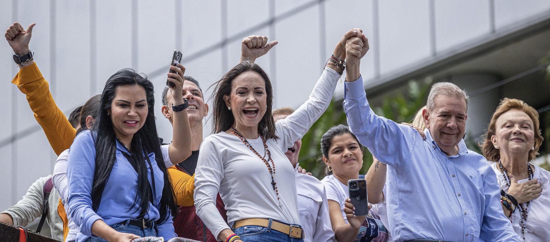 María Corina Machado con Edmundo González. 