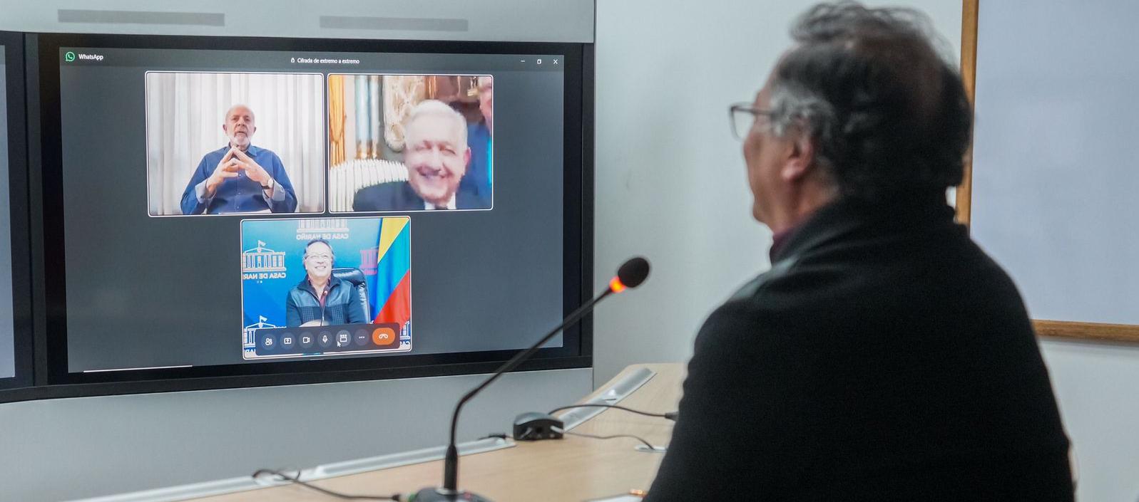 El Presidente Gustavo Petro, Luiz Inácio Lula da Silva y Andrés López Obrador.